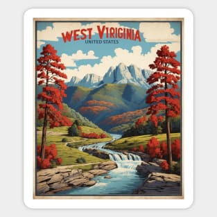 West Virginia United States of America Tourism Vintage Sticker